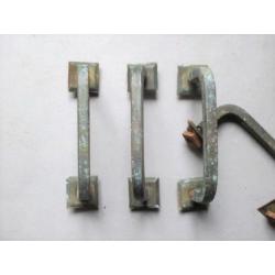 4 Vintage bronzen Industriele kastgreep Ladegreep LH=9x3cm