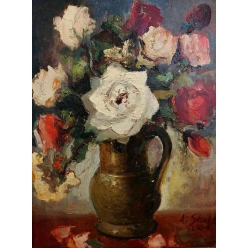 Albert Steel, vaas met rozen
