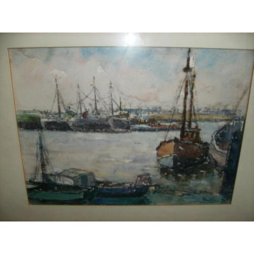 aquarel JWC van der Veer (1912-2001)