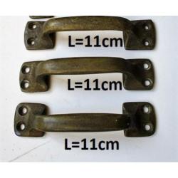 4 Vintage bronzen Industriele kastgreep Ladegreep LH=9x3cm