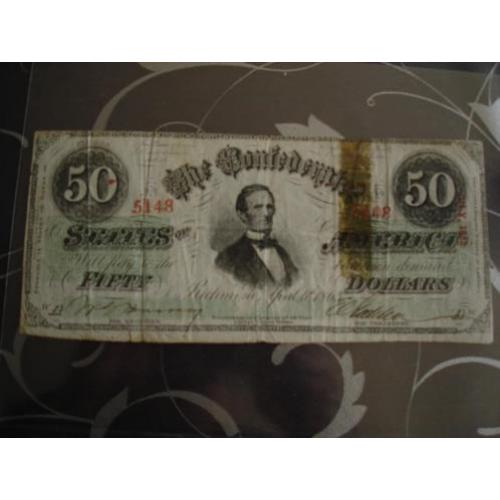 confederte fifty dollars 1863.civil war.