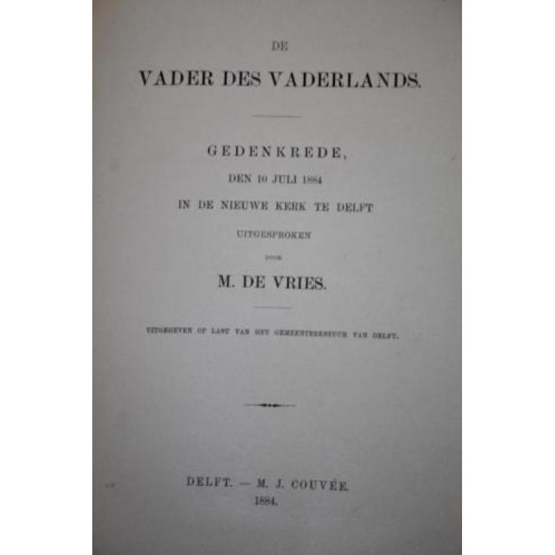 Gedenkrede: Vader des vaderlands, door M. de Vries (1884)