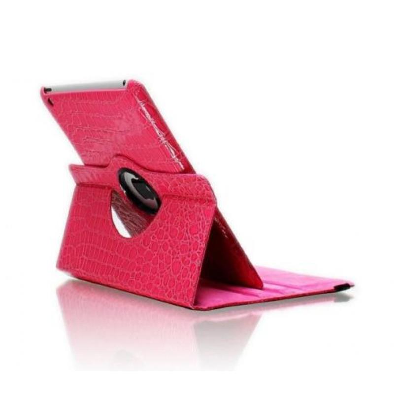 iPad Air 2 Krokodillen lederen hoes 360 graden leer - Roze