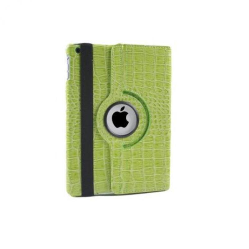 iPad Air 1 Krokodillen lederen hoes 360 graden leer - Groen