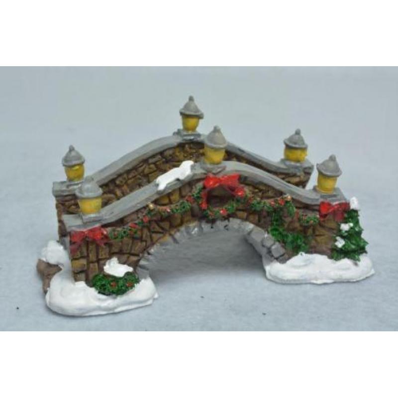 Lemax Kerstdorp Leuk Bruggetje met Kerstversiering