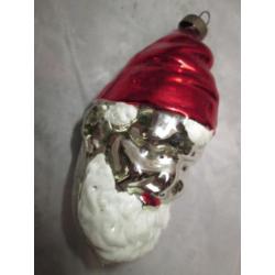 Antieke Kerstbal Kerstman Hoofd Gemerkt British Made SDML?