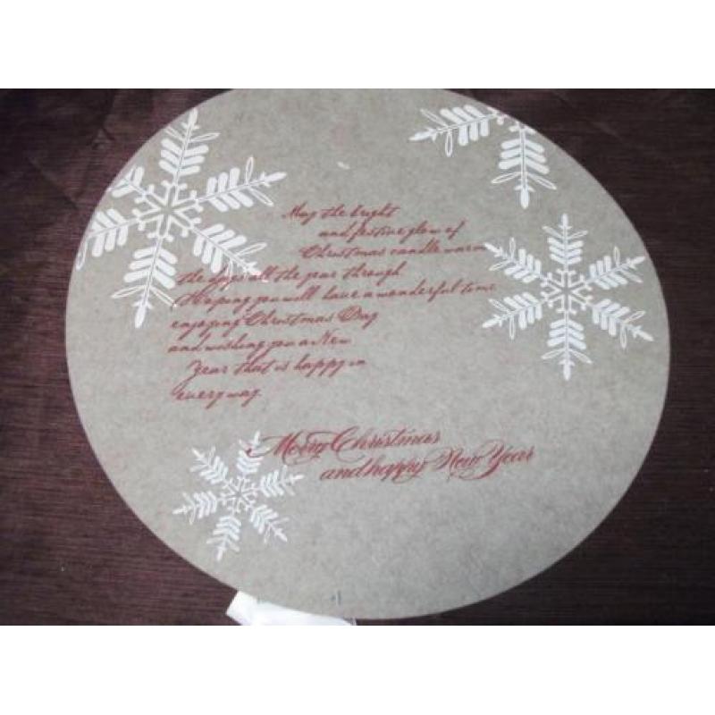 Partij vilten sneeuwvlok/placemat rond/tafelloper (nieuw)
