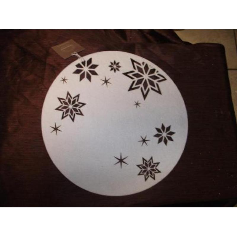 Partij vilten sneeuwvlok/placemat rond/tafelloper (nieuw)