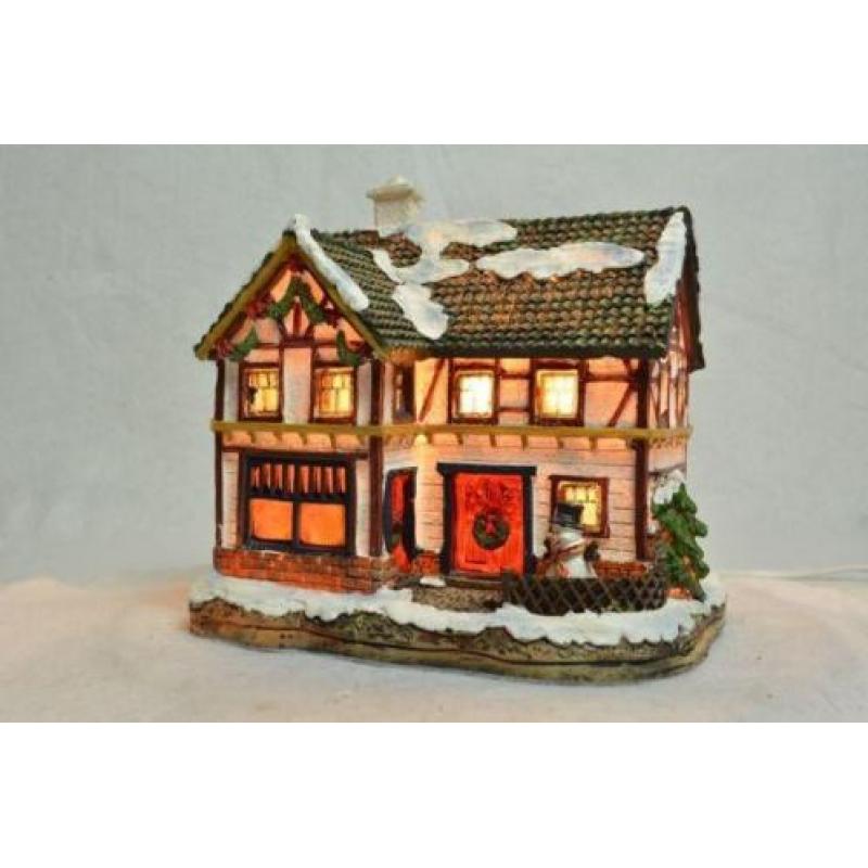 X-Mas Collection Kerstdorp Huis met Sneeuwpop