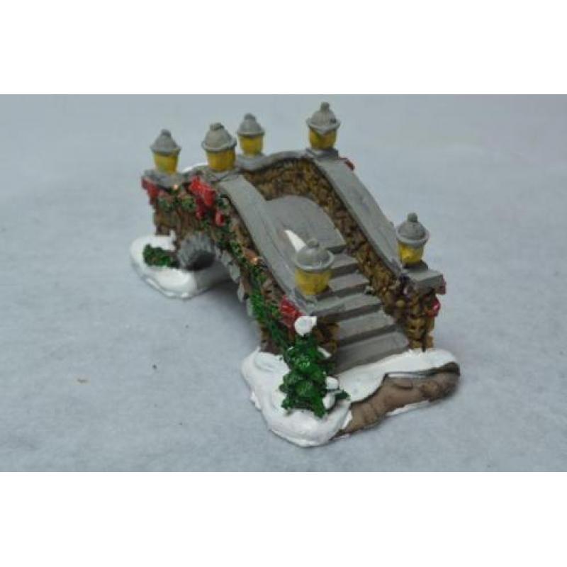 Lemax Kerstdorp Leuk Bruggetje met Kerstversiering