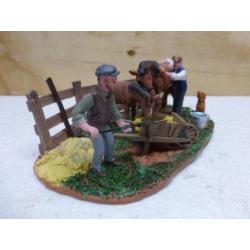 lemax Stable Chores kerstdorp tafereeltje paarden hond kerst