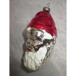 Antieke Kerstbal Kerstman Hoofd Gemerkt British Made SDML?