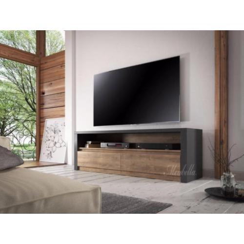 TV-Meubel Monaco 130 cm - Eiken - Grijs - 2 Lades - TV kast