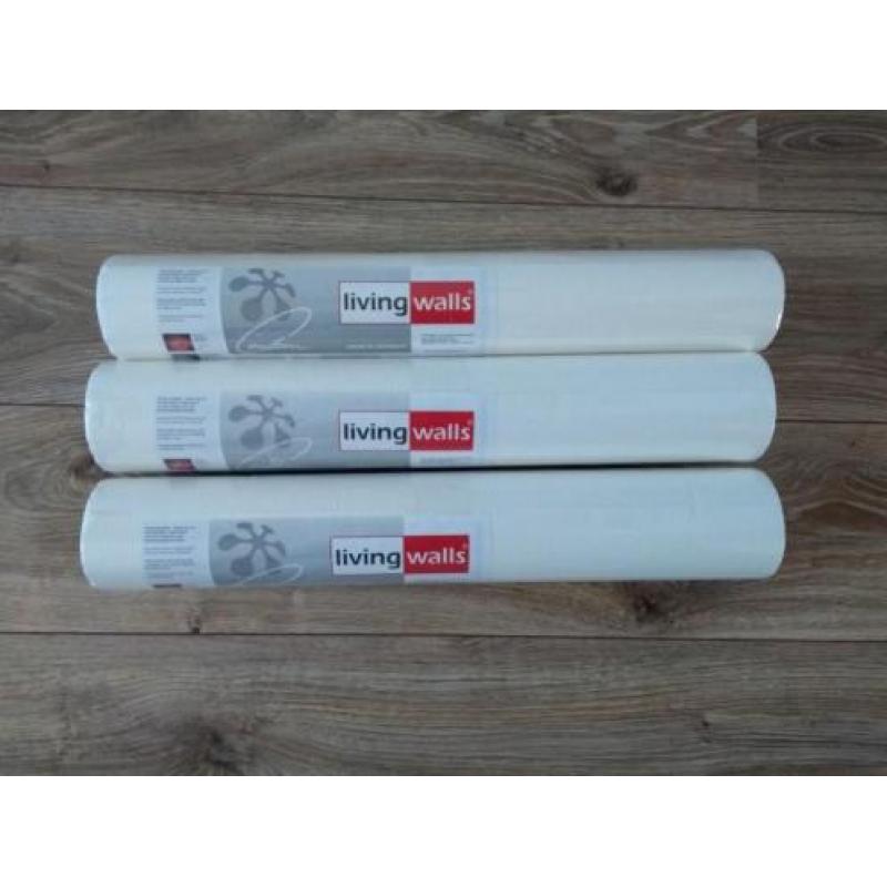 Behang wit, 3 rollen