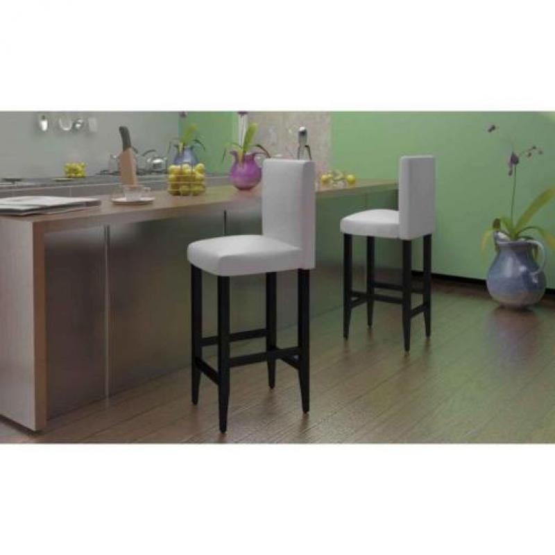 vidaXL Barkrukken modern kunstleer wit 6 st