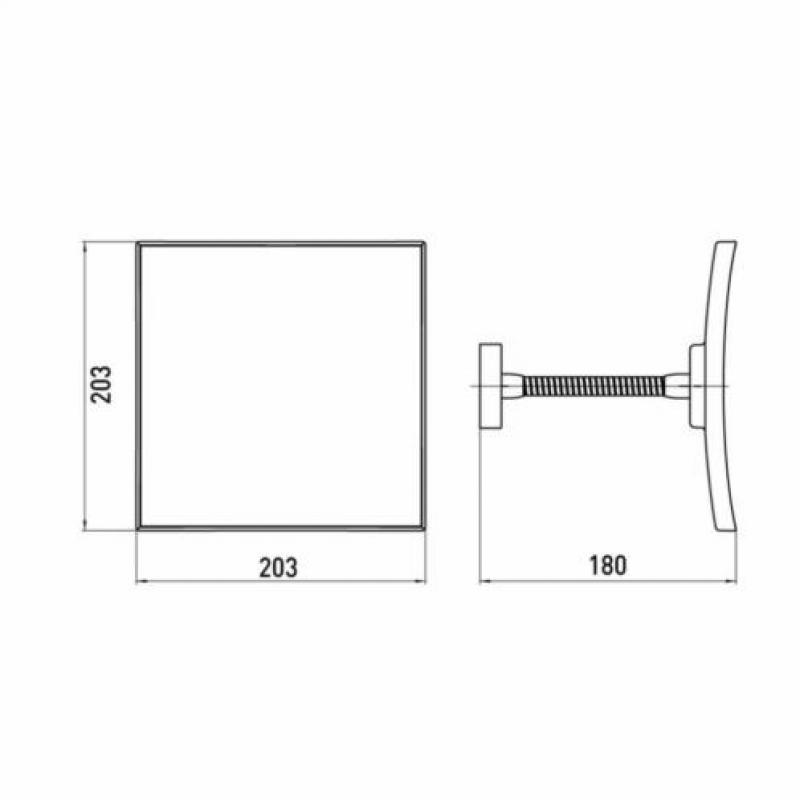 Scheerspiegel Flexibele Arm Vierkant Vergrotend 20x20cm C...