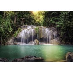 Waterval vlies behang Herfstbos