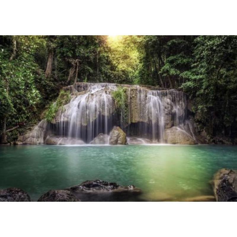Waterval vlies behang Herfstbos