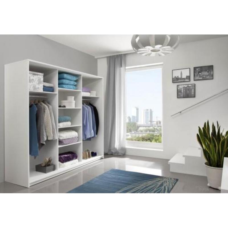 DIRECT LEVERBAAR Kledingkast wit 140 of 204 cm VANAF 269