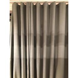 Gordijnen NIEUW wave plooi 671breed/254hoog groen/grijs