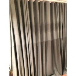 Gordijnen NIEUW wave plooi 671breed/254hoog groen/grijs