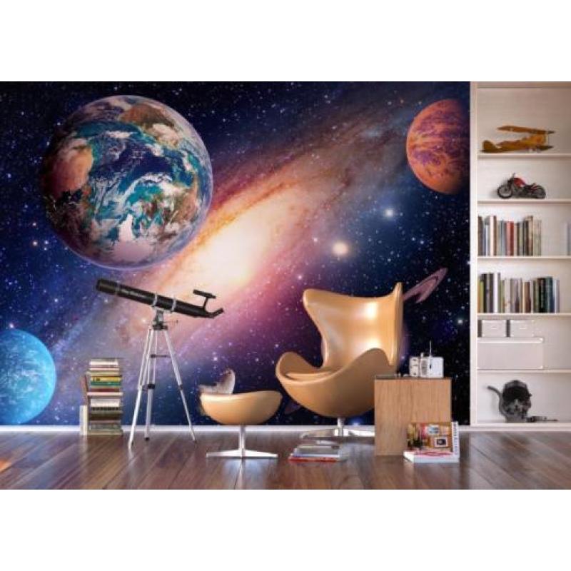 Ruimtevaart behang Space Fotobehang VLIES XL * Muurdeco4kids
