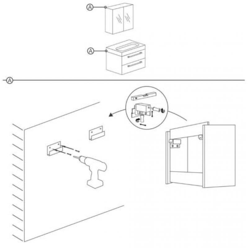 Badmeubelset Differnz Shallow 100x54x38 cm Mat Zwart (Met...