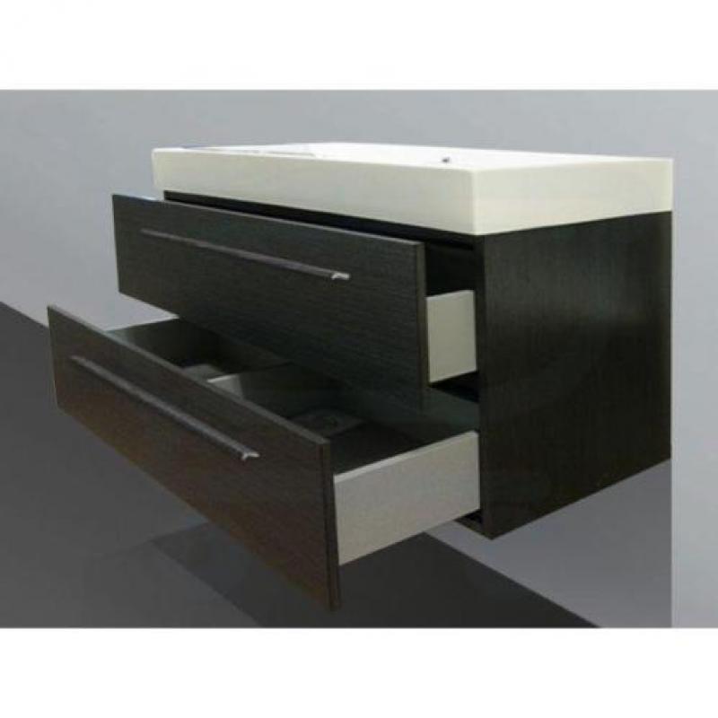 Saniclass Florence badmeubel 100x47cm 1 kraangat black wood
