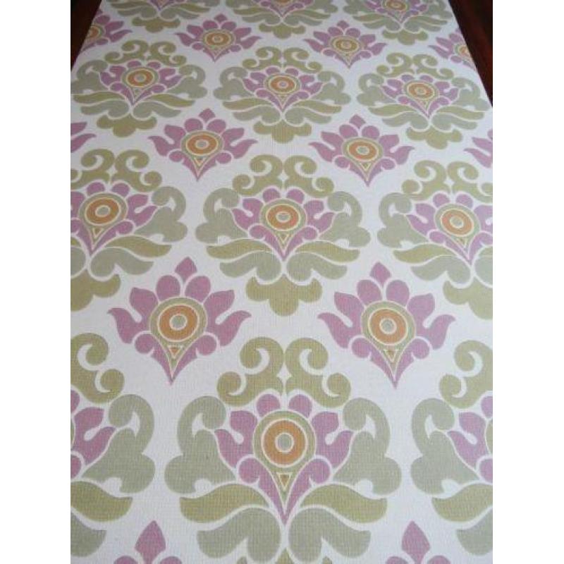 Origineel zeldzaam vintage 60s/70s behang, nieuwstaat!