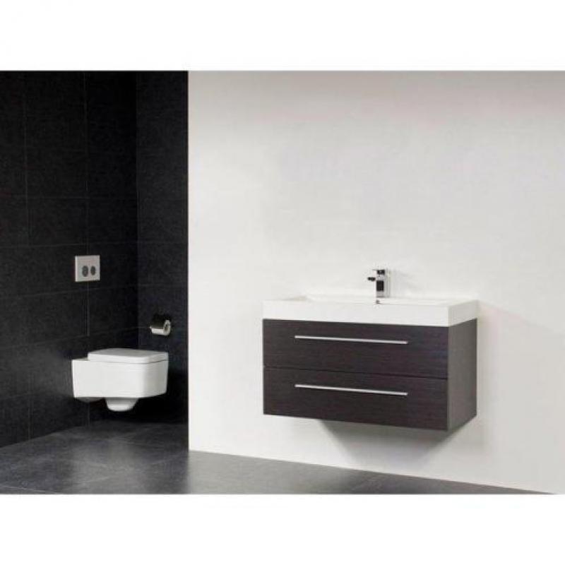 Saniclass Florence badmeubel 100x47cm 1 kraangat black wood