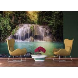 Waterval vlies behang Herfstbos