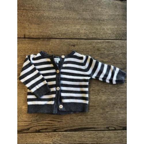 Noppies vest Mt 50 donkergrijs gestreept