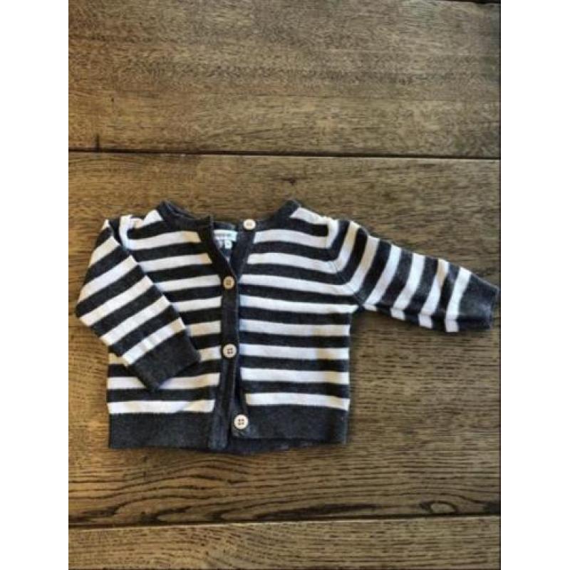 Noppies vest Mt 50 donkergrijs gestreept