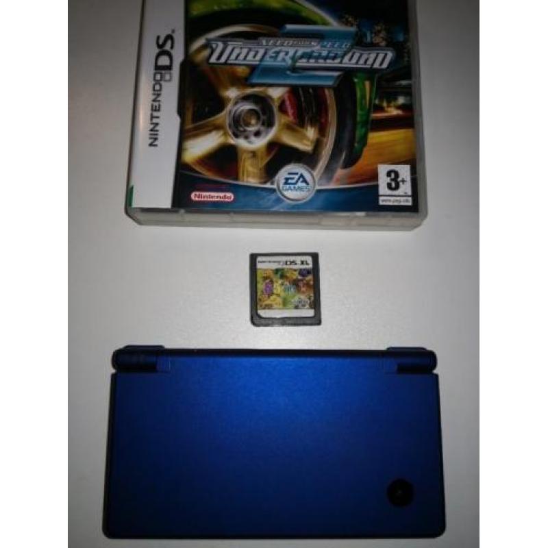 Te koop blauwe dsi compleet met doos en spellen