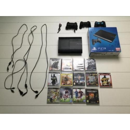 Mooie PlayStation 3 (zwart , 500GB, compleet)