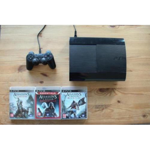 Playstation 3 500GB met controller en 3 games