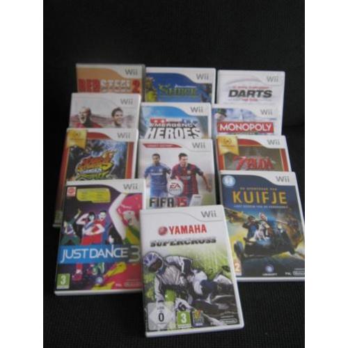 Wii spellen. o.a:Kuifje, Shrek, Just dance, Fifa, Monopoly